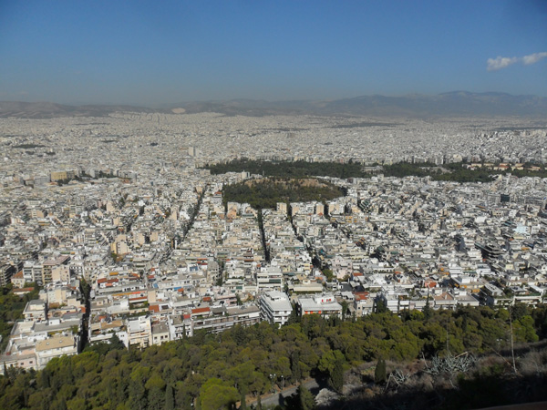 Blick auf Athen vom Lykavittos