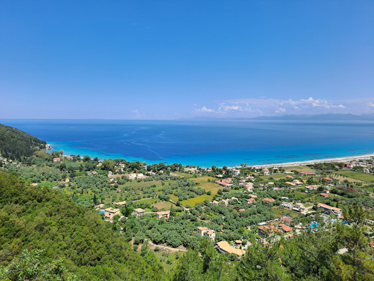 Lefkada & Agios Ionnis Beach von oben