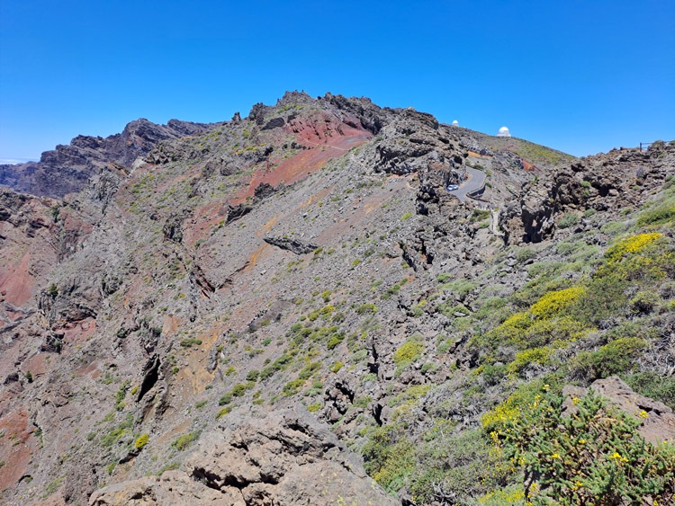 Blick zurück auf GR 131 und Mirador de los Andenes