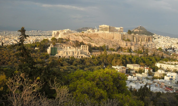 Blick auf Akropolis und Athen vom Philopappos